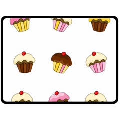 Colorful Cupcakes  Double Sided Fleece Blanket (large)  by Valentinaart