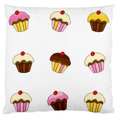 Colorful Cupcakes  Large Flano Cushion Case (one Side) by Valentinaart