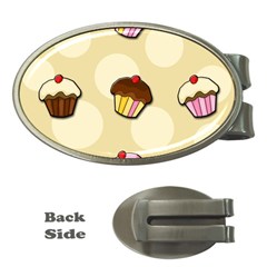 Colorful Cupcakes Pattern Money Clips (oval)  by Valentinaart