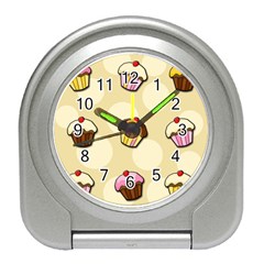 Colorful Cupcakes Pattern Travel Alarm Clocks by Valentinaart