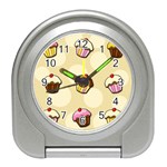 Colorful cupcakes pattern Travel Alarm Clocks Front