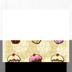 Colorful Cupcakes Pattern Rectangular Jigsaw Puzzl by Valentinaart