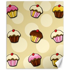 Colorful Cupcakes Pattern Canvas 8  X 10  by Valentinaart