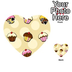 Colorful Cupcakes Pattern Playing Cards 54 (heart)  by Valentinaart