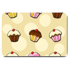 Colorful Cupcakes Pattern Large Doormat  by Valentinaart