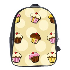 Colorful Cupcakes Pattern School Bags(large)  by Valentinaart