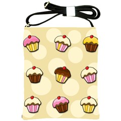 Colorful Cupcakes Pattern Shoulder Sling Bags by Valentinaart