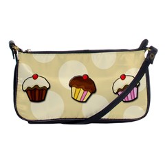 Colorful Cupcakes Pattern Shoulder Clutch Bags by Valentinaart