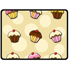 Colorful Cupcakes Pattern Fleece Blanket (large)  by Valentinaart