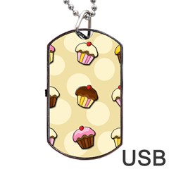 Colorful Cupcakes Pattern Dog Tag Usb Flash (one Side) by Valentinaart