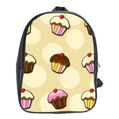 Colorful Cupcakes Pattern School Bags (xl)  by Valentinaart