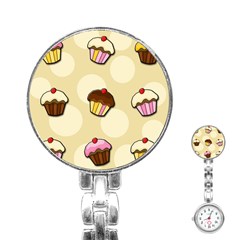 Colorful Cupcakes Pattern Stainless Steel Nurses Watch by Valentinaart