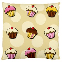 Colorful Cupcakes Pattern Large Flano Cushion Case (two Sides) by Valentinaart