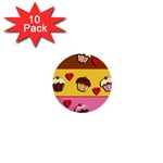 Love cupcakes 1  Mini Buttons (10 pack)  Front