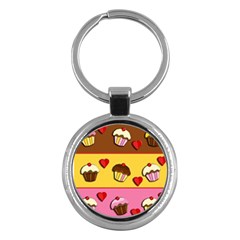 Love Cupcakes Key Chains (round)  by Valentinaart