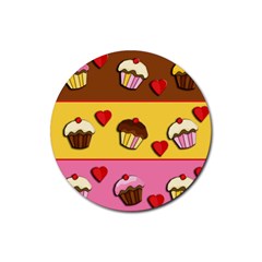 Love Cupcakes Rubber Round Coaster (4 Pack)  by Valentinaart