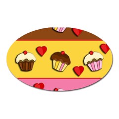 Love Cupcakes Oval Magnet by Valentinaart