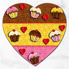 Love Cupcakes Jigsaw Puzzle (heart) by Valentinaart