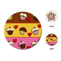 Love Cupcakes Playing Cards (round)  by Valentinaart