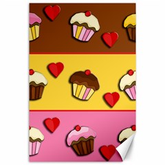 Love Cupcakes Canvas 24  X 36  by Valentinaart