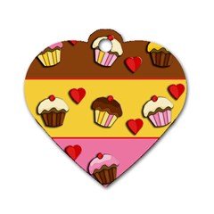 Love Cupcakes Dog Tag Heart (one Side) by Valentinaart