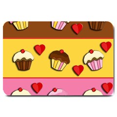 Love Cupcakes Large Doormat  by Valentinaart