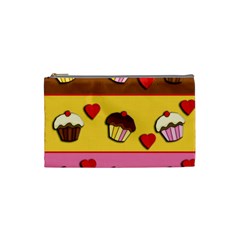 Love Cupcakes Cosmetic Bag (small)  by Valentinaart