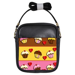 Love Cupcakes Girls Sling Bags by Valentinaart