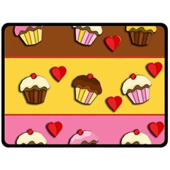 Love Cupcakes Fleece Blanket (large)  by Valentinaart