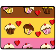 Love Cupcakes Fleece Blanket (medium)  by Valentinaart