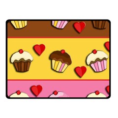 Love Cupcakes Fleece Blanket (small) by Valentinaart