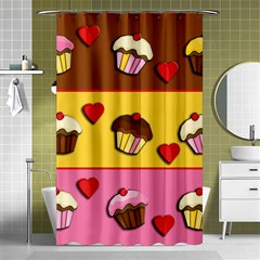 Love Cupcakes Shower Curtain 48  X 72  (small)  by Valentinaart