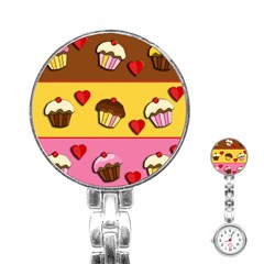 Love Cupcakes Stainless Steel Nurses Watch by Valentinaart