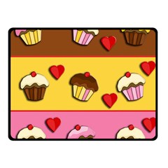 Love Cupcakes Double Sided Fleece Blanket (small)  by Valentinaart