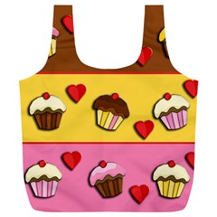 Love Cupcakes Full Print Recycle Bags (l)  by Valentinaart