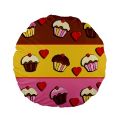 Love Cupcakes Standard 15  Premium Flano Round Cushions by Valentinaart