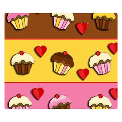 Love Cupcakes Double Sided Flano Blanket (small)  by Valentinaart