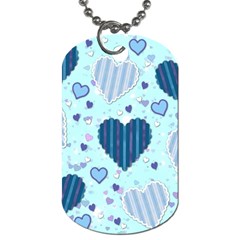 Light And Dark Blue Hearts Dog Tag (two Sides)