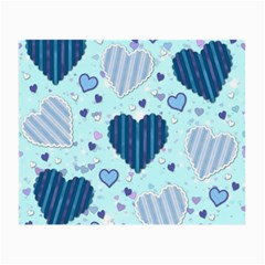 Light And Dark Blue Hearts Small Glasses Cloth by LovelyDesigns4U