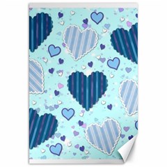 Light And Dark Blue Hearts Canvas 20  X 30  