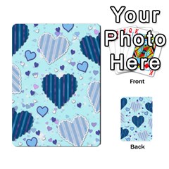 Light And Dark Blue Hearts Multi-purpose Cards (rectangle) 