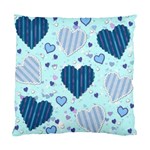 Light and Dark Blue Hearts Standard Cushion Case (One Side) Front