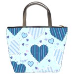 Light and Dark Blue Hearts Bucket Bags Back