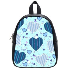 Light And Dark Blue Hearts School Bags (small) 