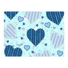 Light And Dark Blue Hearts Double Sided Flano Blanket (mini)  by LovelyDesigns4U