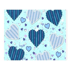 Light And Dark Blue Hearts Double Sided Flano Blanket (large) 