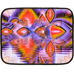 Crystal Star Dance, Abstract Purple Orange Fleece Blanket (mini) by DianeClancy