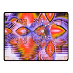 Crystal Star Dance, Abstract Purple Orange Fleece Blanket (small) by DianeClancy