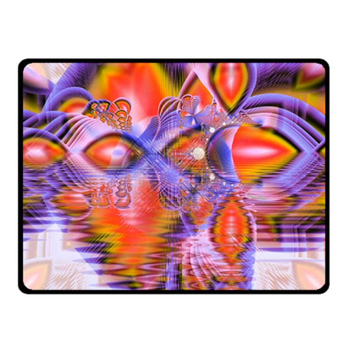 Crystal Star Dance, Abstract Purple Orange Double Sided Fleece Blanket (Small) 