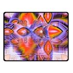 Crystal Star Dance, Abstract Purple Orange Double Sided Fleece Blanket (Small)  45 x34  Blanket Back